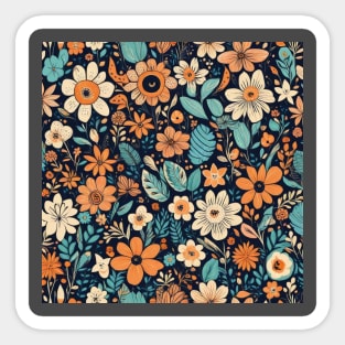 Colorful flowers pattern Sticker